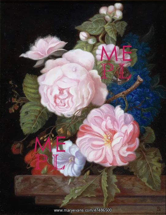  : Still Life ' flowers with a butterfly