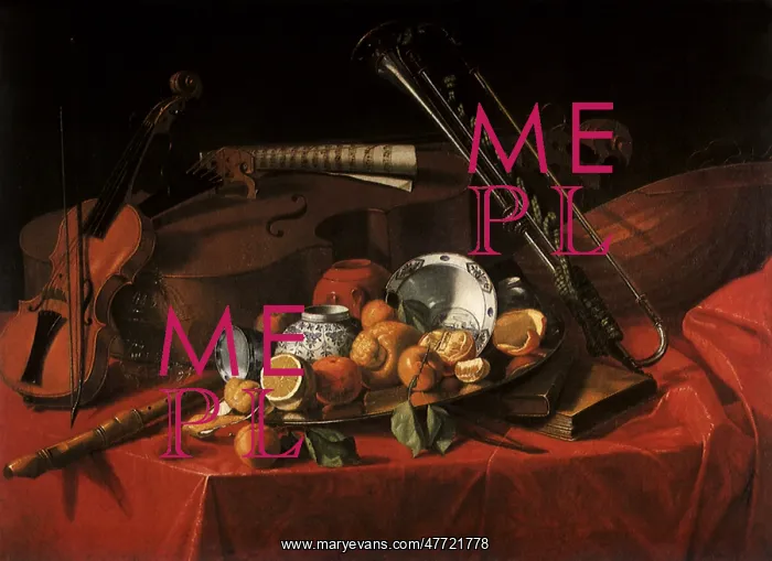 : Still Life with Fruit, a Dish, a Book, and a Flute : Still Life with Fruit, a Dish, a Book, and a Flute
