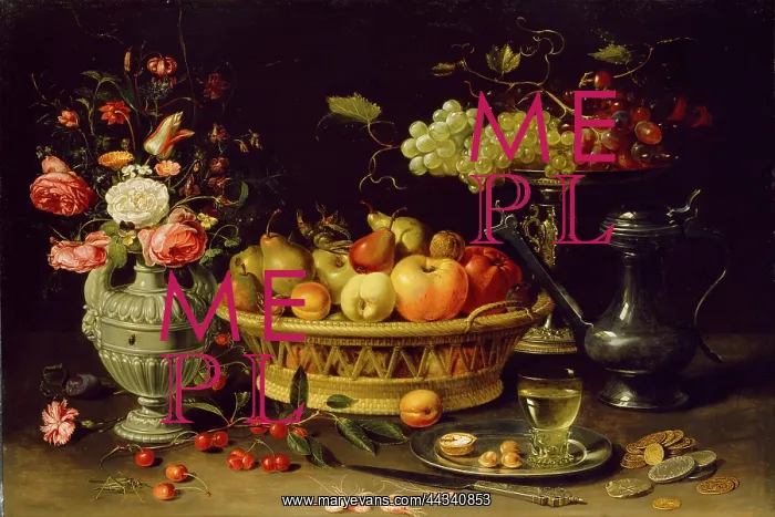 : Still Life of Fruit and Flowers : Still Life of Fruit and Flowers