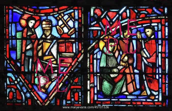 : Life of Fulbert stained glass window, Chartres, France : Life of Fulbert stained glass window, Chartres, France
