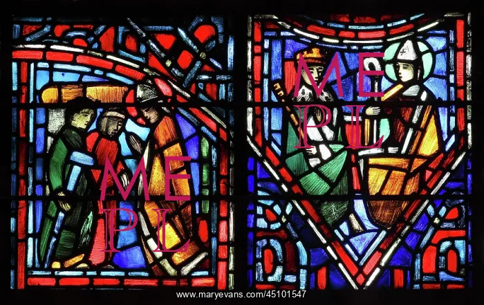 : Life of Fulbert stained glass window, Chartres, France : Life of Fulbert stained glass window, Chartres, France