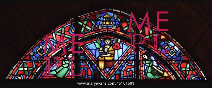 : Life of Fulbert stained glass window, Chartres, France : Life of Fulbert stained glass window, Chartres, France