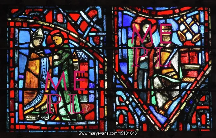 : Life of Fulbert stained glass window, Chartres, France : Life of Fulbert stained glass window, Chartres, France
