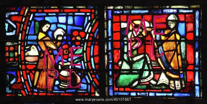 : Life of Fulbert stained glass window, Chartres, France : Life of Fulbert stained glass window, Chartres, France