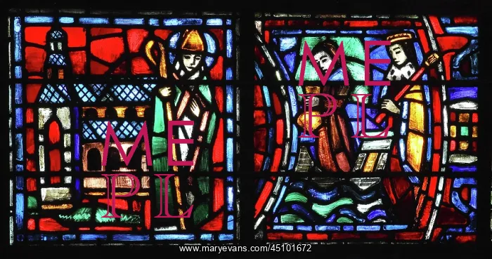 : Life of Fulbert stained glass window, Chartres, France : Life of Fulbert stained glass window, Chartres, France