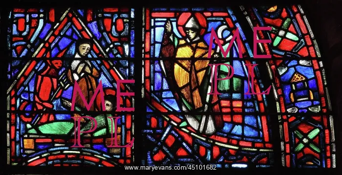 : Life of Fulbert stained glass window, Chartres, France : Life of Fulbert stained glass window, Chartres, France