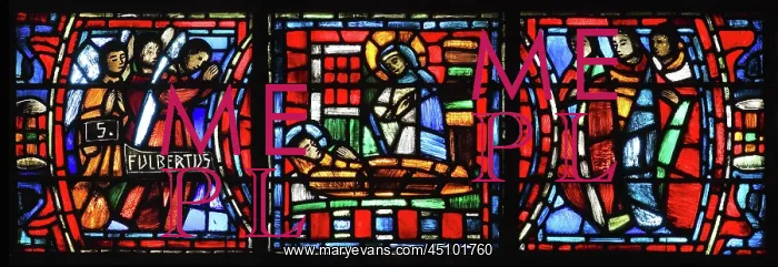 : Life of Fulbert stained glass window, Chartres, France : Life of Fulbert stained glass window, Chartres, France