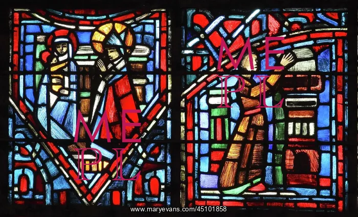 : Life of Fulbert stained glass window, Chartres, France : Life of Fulbert stained glass window, Chartres, France