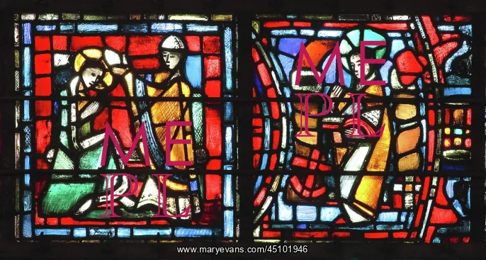 : Life of Fulbert stained glass window, Chartres, France : Life of Fulbert stained glass window, Chartres, France