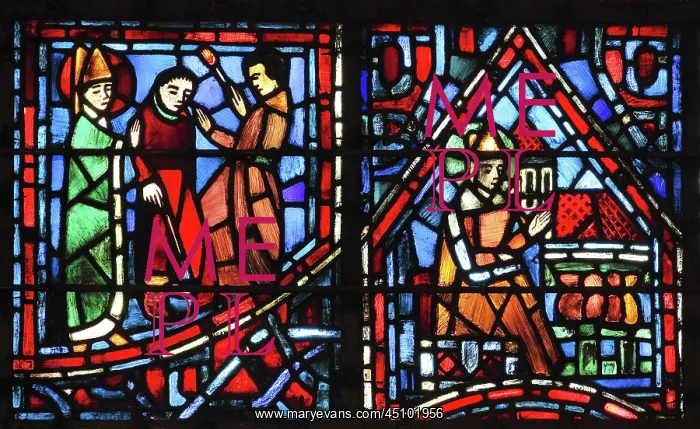 : Life of Fulbert stained glass window, Chartres, France : Life of Fulbert stained glass window, Chartres, France