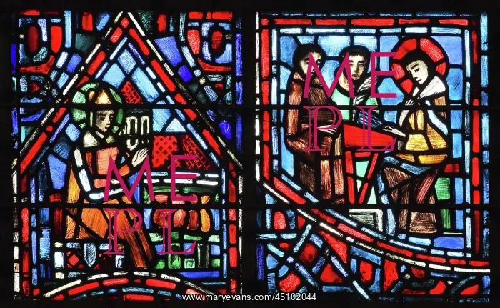 : Life of Fulbert stained glass window, Chartres, France : Life of Fulbert stained glass window, Chartres, France