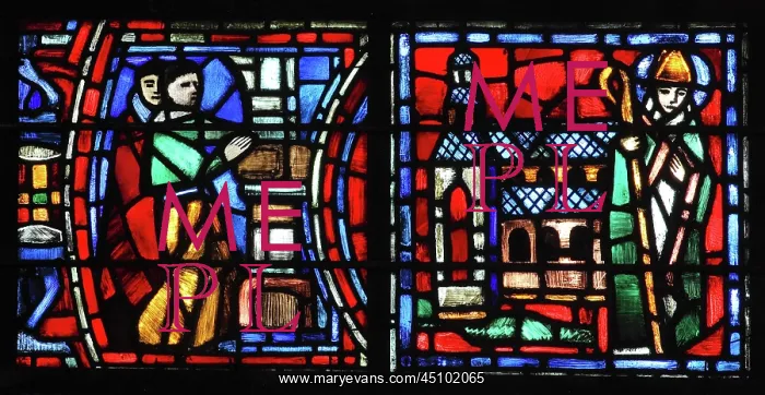 : Life of Fulbert stained glass window, Chartres, France : Life of Fulbert stained glass window, Chartres, France