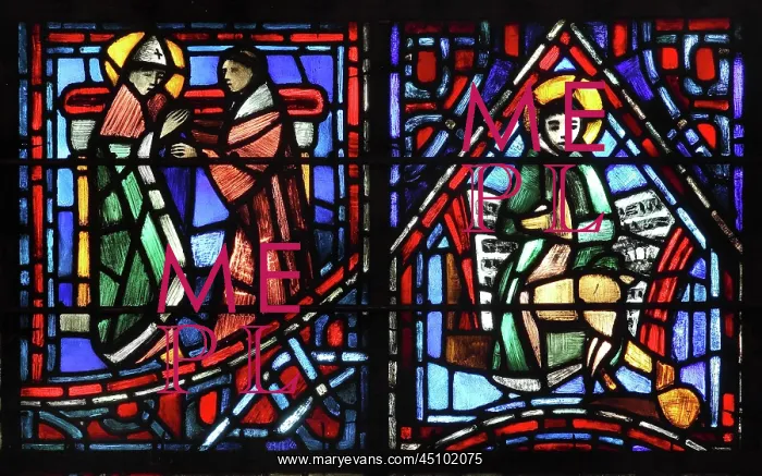 : Life of Fulbert stained glass window, Chartres, France : Life of Fulbert stained glass window, Chartres, France