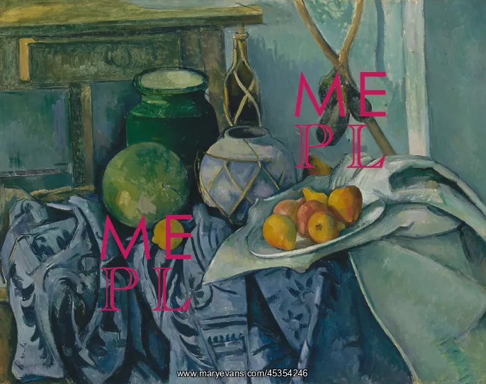 : Still Life with a Ginger Jar and Eggplants, by Paul Cezanne : Still Life with a Ginger Jar and Eggplants, by Paul Cezanne