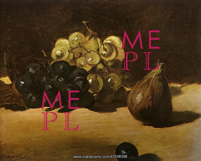  : Still Life with Grapes and Figs, by Manet