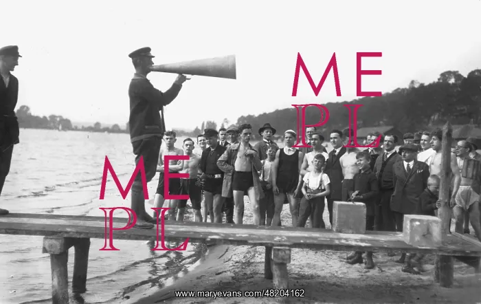 : Life guard opens the beach, 1926 : Life guard opens the beach, 1926