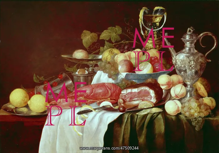 : Still Life with a Lobster, Ham and Fruit : Still Life with a Lobster, Ham and Fruit