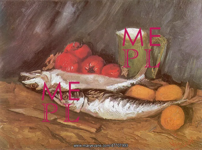 : Still Life with Mackerel, by Van Gogh : Still Life with Mackerel, by Van Gogh