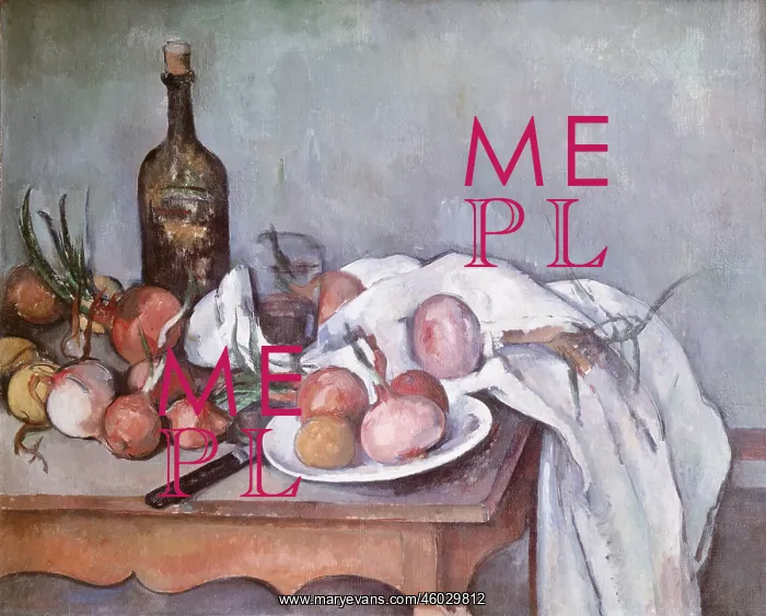  : Still life with onions, by Paul Cezanne