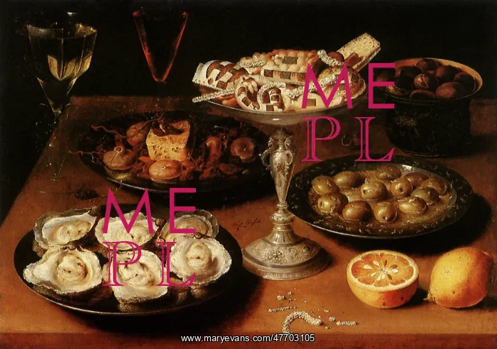 : Still Life with Oysters and Pastries : Still Life with Oysters and Pastries