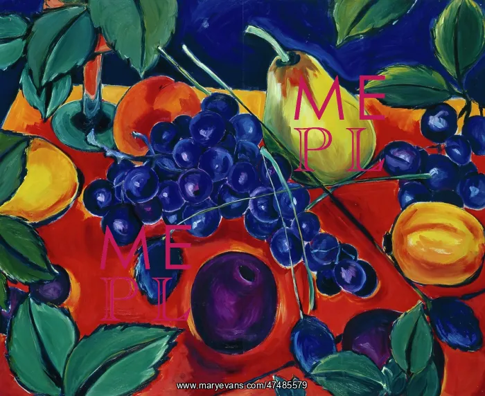 : Still Life with Pear, Grapes and Orange : Still Life with Pear, Grapes and Orange