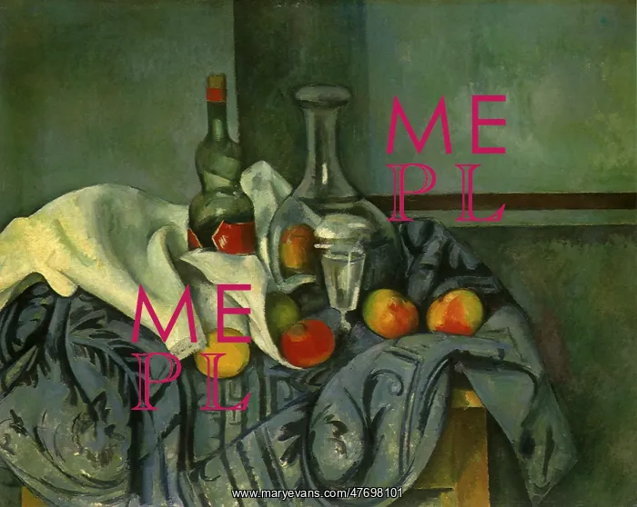 : Still Life with Peppermint Bottle, by Paul Cezanne : Still Life with Peppermint Bottle, by Paul Cezanne