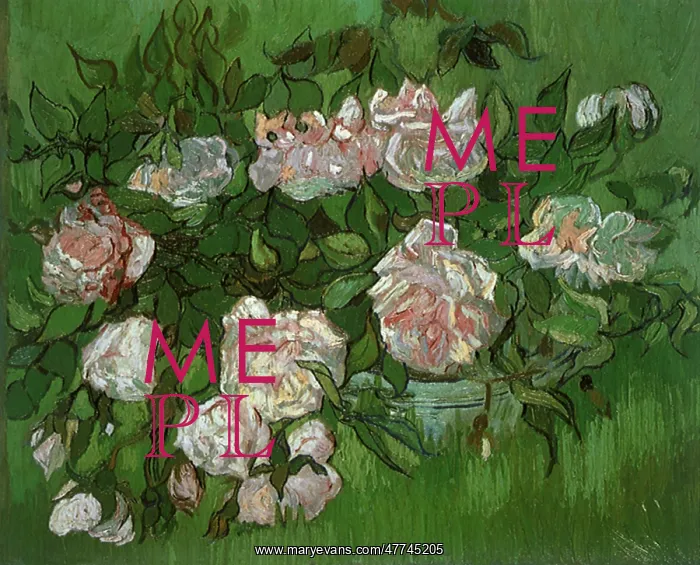 : Still Life: Pink Roses, by Van Gogh : Still Life: Pink Roses, by Van Gogh