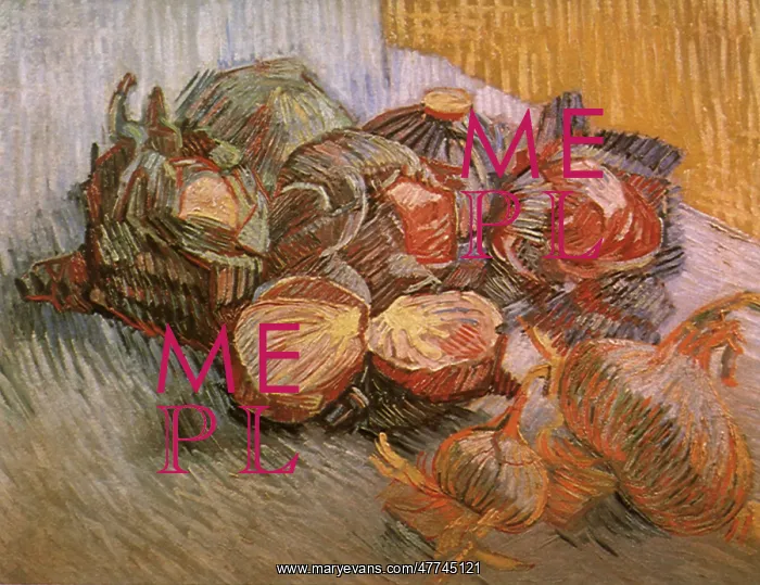 : Still Life with Red Cabbages and Onions, by Van Gogh : Still Life with Red Cabbages and Onions, by Van Gogh