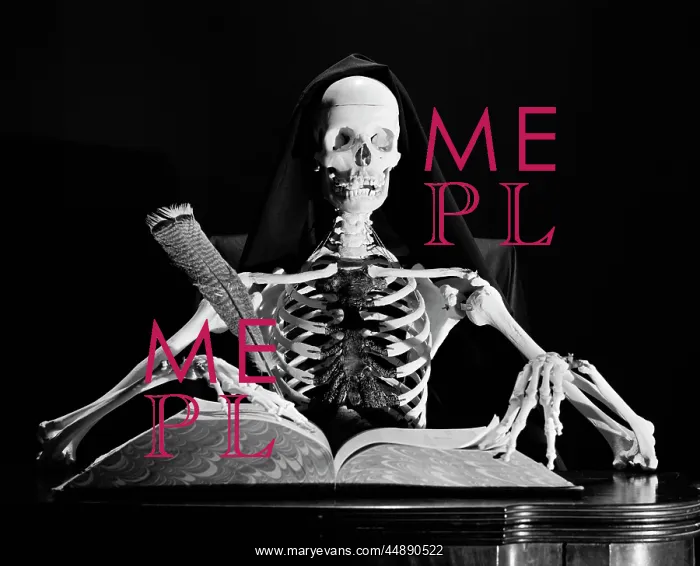  : Still Life Of Skeleton Writing
