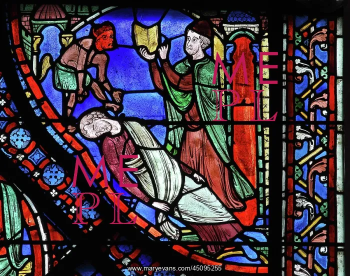 : Life of St James stained glass window, Chartres : Life of St James stained glass window, Chartres