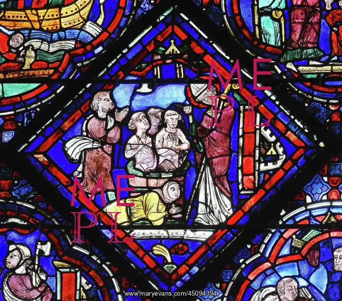 : Life of St Nicholas stained glass window, Chartres : Life of St Nicholas stained glass window, Chartres