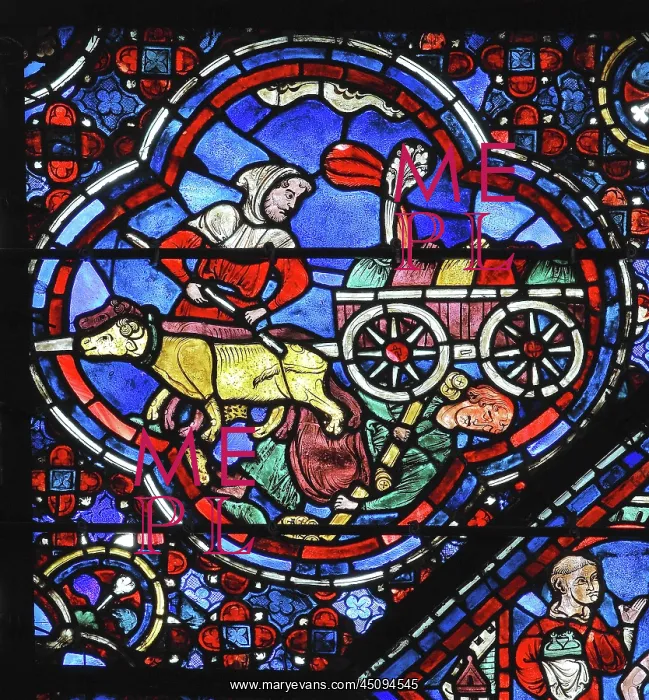 : Life of St Nicholas stained glass window, Chartres : Life of St Nicholas stained glass window, Chartres