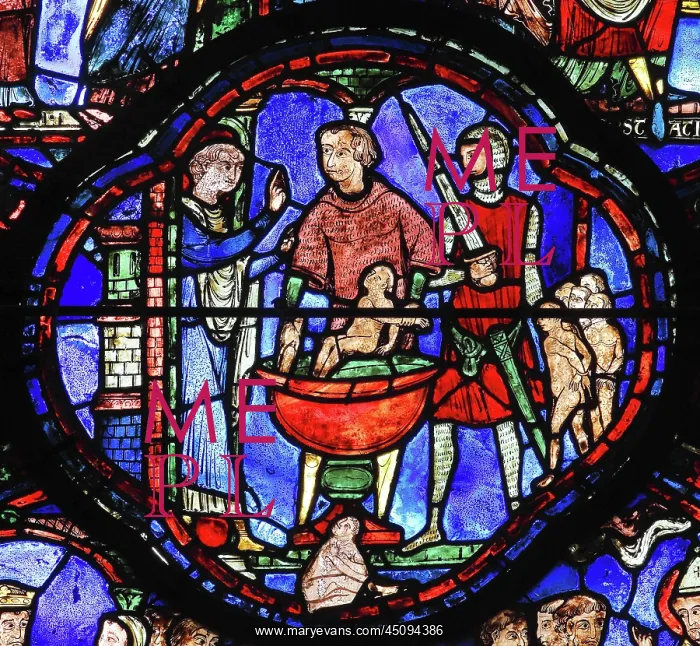 : Life of St Sylvester stained glass window, Chartres : Life of St Sylvester stained glass window, Chartres