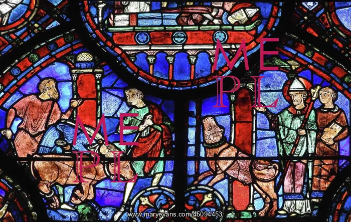 : Life of St Sylvester stained glass window, Chartres : Life of St Sylvester stained glass window, Chartres