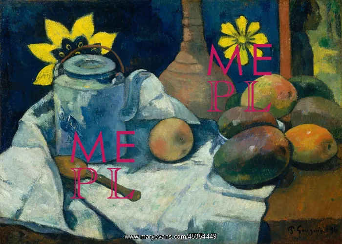 : Still Life with Teapot and Fruit, by Gauguin : Still Life with Teapot and Fruit, by Gauguin