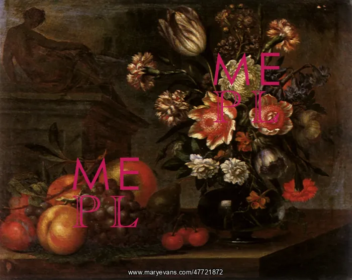 : Still Life with a Vase of Flowers and Fruit : Still Life with a Vase of Flowers and Fruit