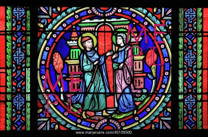 : Life of the Virgin stained glass window, apse : Life of the Virgin stained glass window, apse