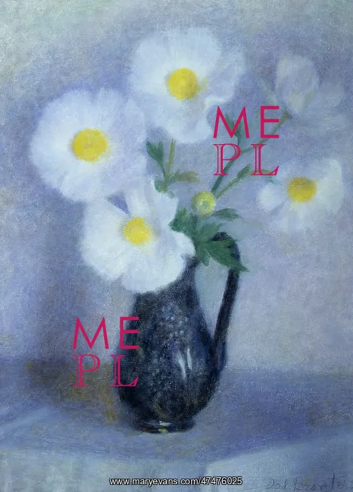 : Still life with White Poppies in a Jug : Still life with White Poppies in a Jug