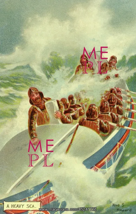  : Lifeboat. Lifeboatmen experiencing heavy seas