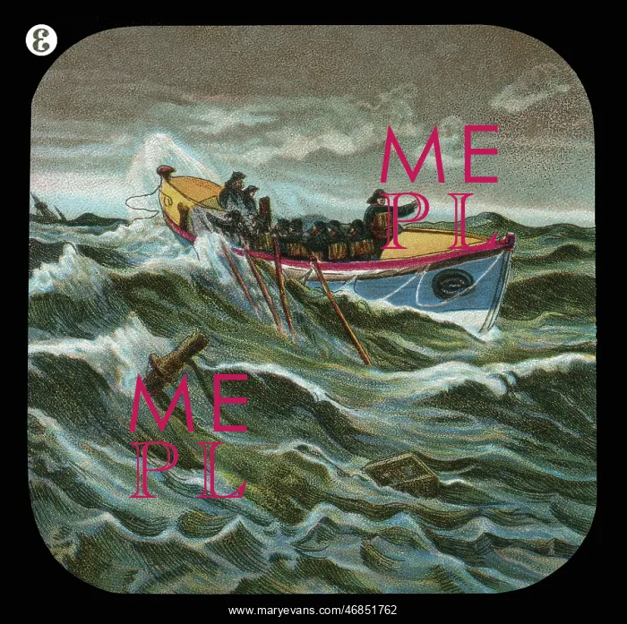  : Lifeboat men in a rough sea