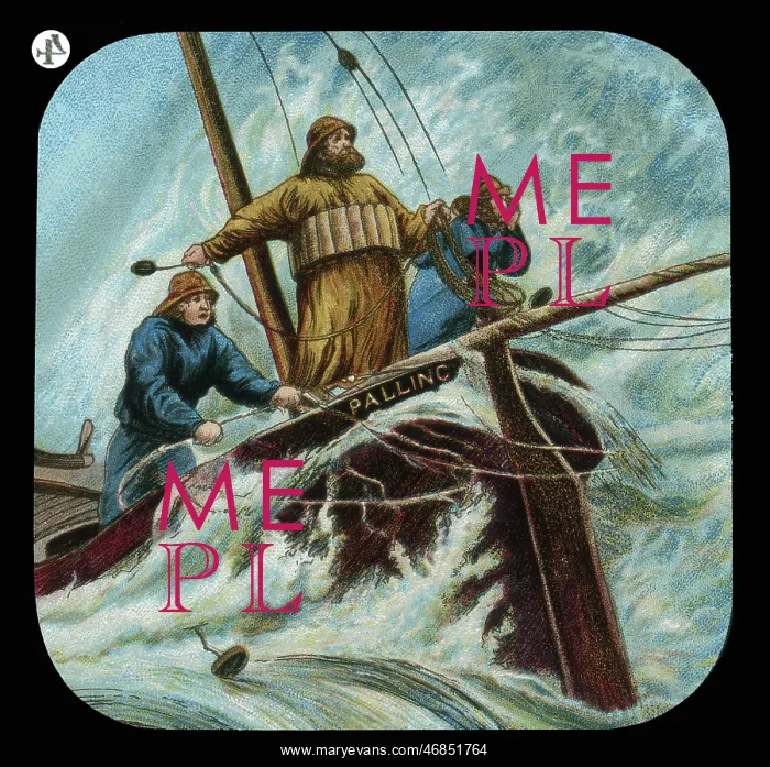 : Lifeboat men in a rough sea : Lifeboat men in a rough sea