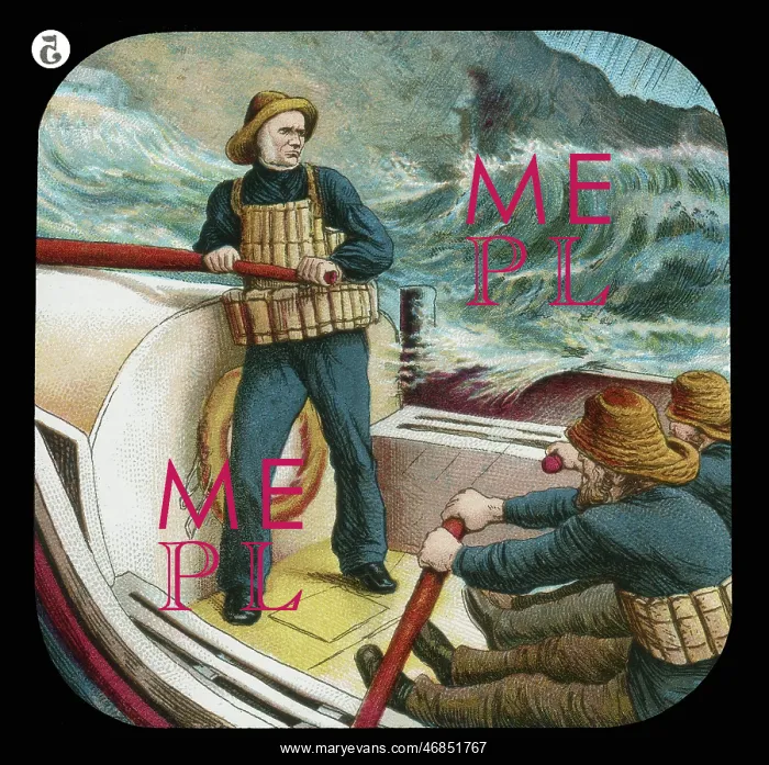  : Lifeboat men in a rough sea