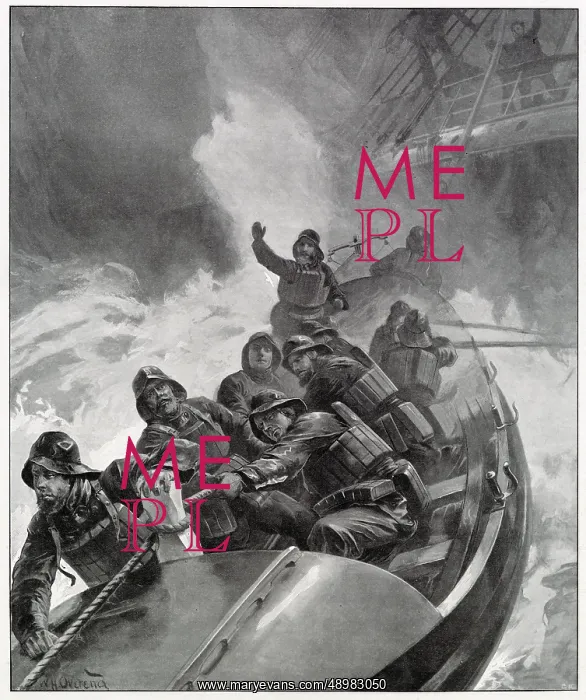 : Lifeboat Rescuing from Wreck 1895 : Lifeboat Rescuing from Wreck 1895