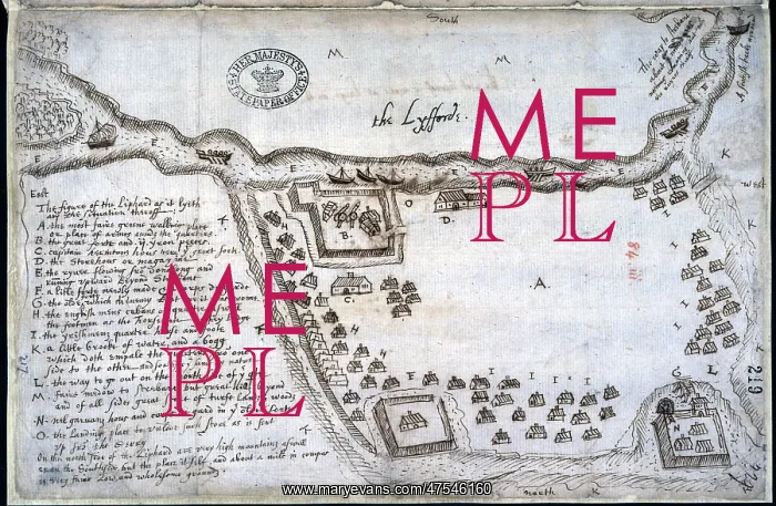  : Lifford. Map of Lifford, Ireland 1600