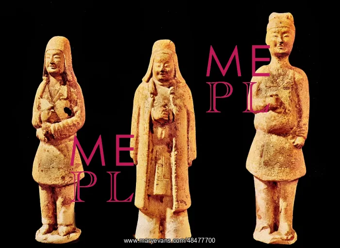 : Light Yellow Glazed Warrior with Attendants : Light Yellow Glazed Warrior with Attendants