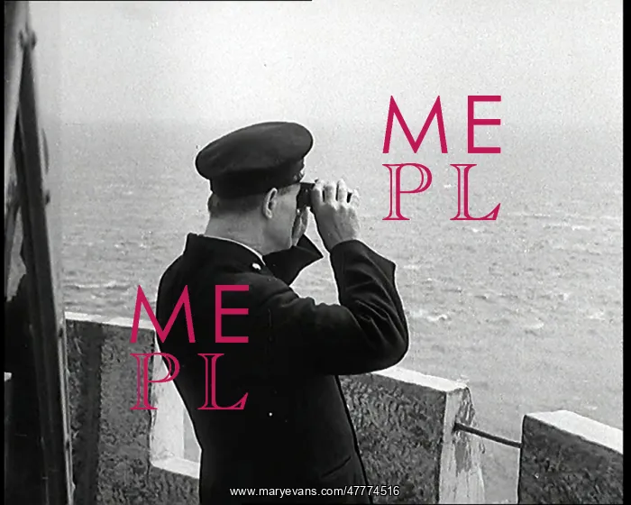 : Lighthouse Keeper Looking Through Binoculars : Lighthouse Keeper Looking Through Binoculars