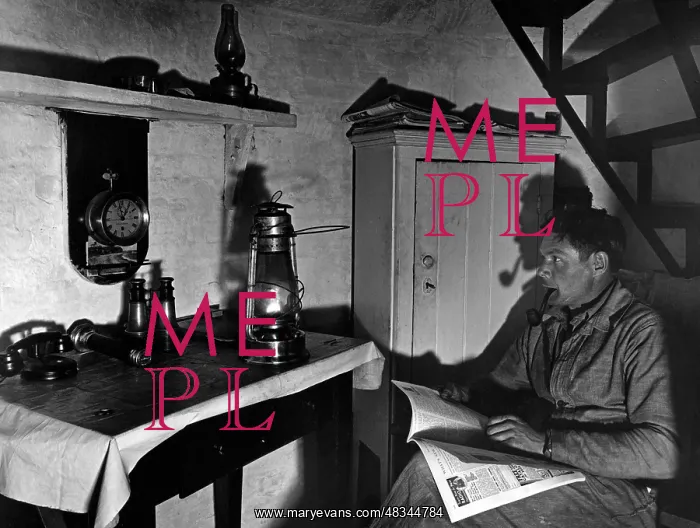 : Lighthouse keeper in his tower in Fire Island : Lighthouse keeper in his tower in Fire Island