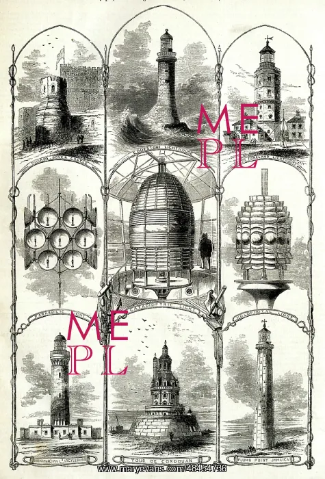  : Nine lighthouses in different styles