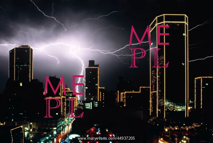 : Lightning Bolt Discharge Over City Buildings at : Lightning Bolt Discharge Over City Buildings at