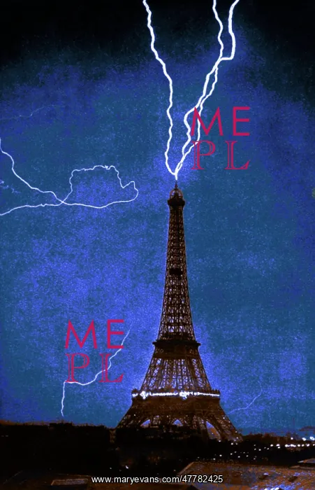 : Lightning Strikes Eiffel Tower, 1902 : Lightning Strikes Eiffel Tower, 1902